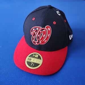 Washington Nationals 7 1/2 New Era LOW profile 59FIFTY Fitted Hat USA FLAG